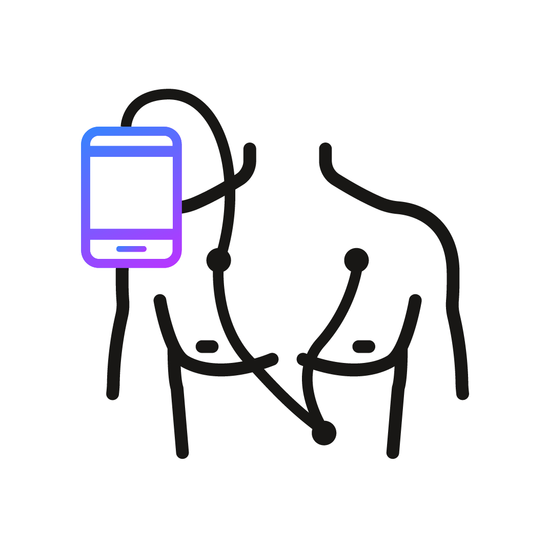 Icon zeigt Person bei der Untersuchung